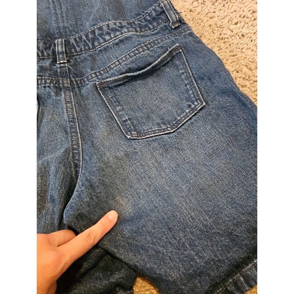 Old Navy Denim Shortalls XL 14 Blue Medium Wash Cotton Overalls - Picture 6 of 7